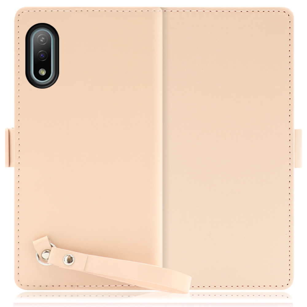 LOOF MACARON Xperia Ace Ⅱ 用 [ピーチピンク] 手帳型 ケース カバー スマホケース ストラップ 大容量 カード収納 スタンド ベルト スマホカバー パス入れ カード入れ レディース