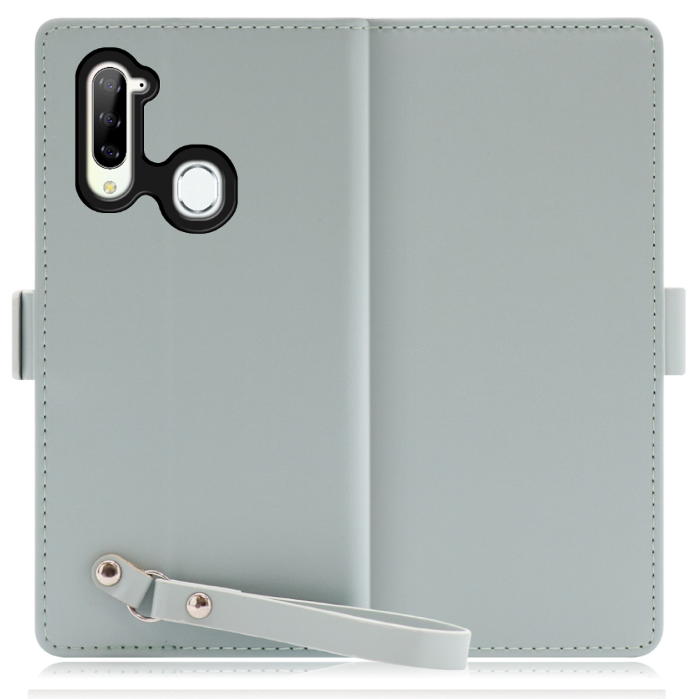 LOOF MACARON Libero 5G 用 [アイスグリーン] 手帳型 ケース カバー スマホケース ストラップ 大容量 カード収納 スタンド ベルト スマホカバー パス入れ カード入れ レディース