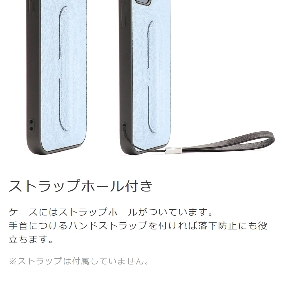 LOOF HOLD-STAND Series AQUOS sense7 Plus 用 [スカイブルー] 背面 本革 スマホケース スマホカバー ストラップホール スタンド スタンド付き スタンド機能