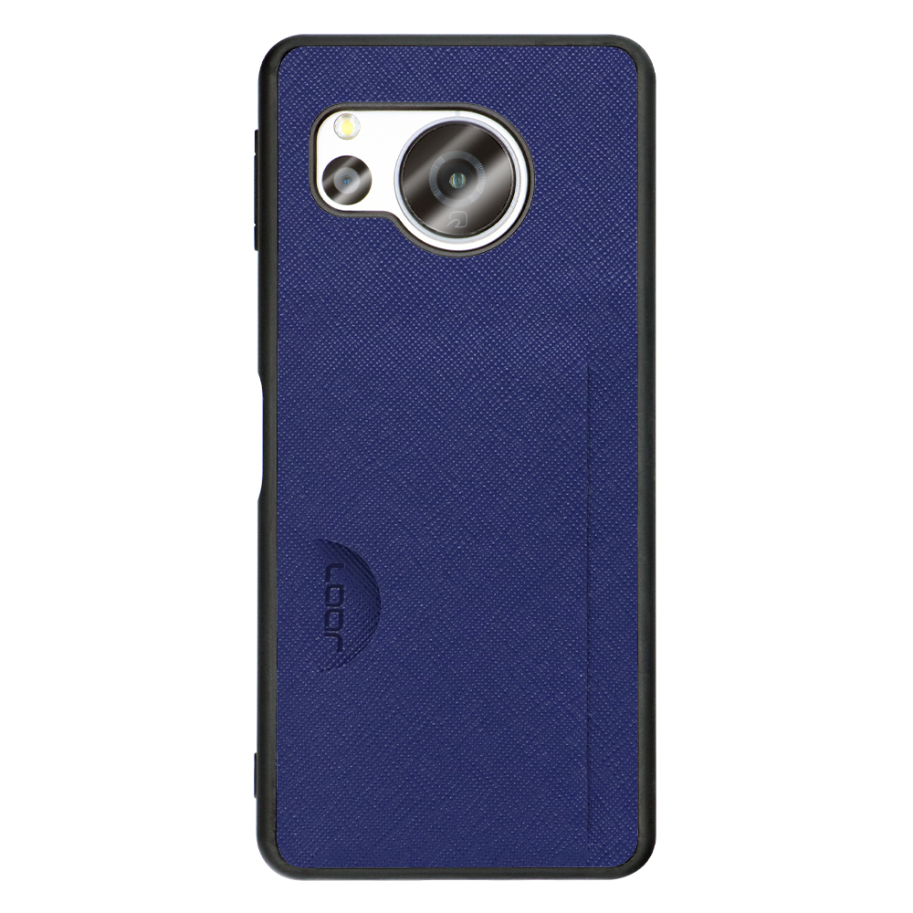 LOOF CASUAL-SLOT Series AQUOS sense8  用 [ネイビー] 背面 ケース スマホケース ストラップホール カード収納 カード 収納付き ポケット ポケット付き