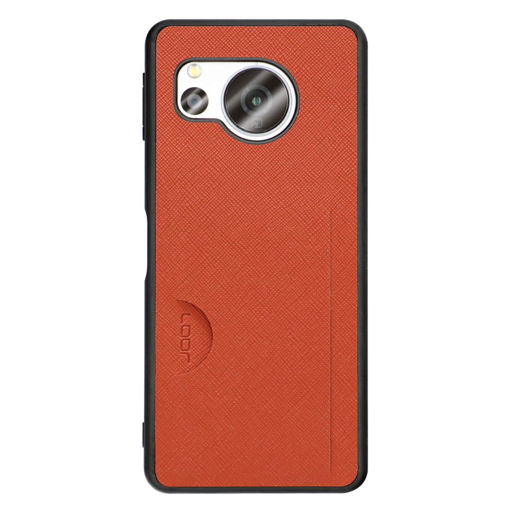 LOOF CASUAL-SLOT Series AQUOS sense8  用 [オレンジ] 背面 ケース スマホケース ストラップホール カード収納 カード 収納付き ポケット ポケット付き