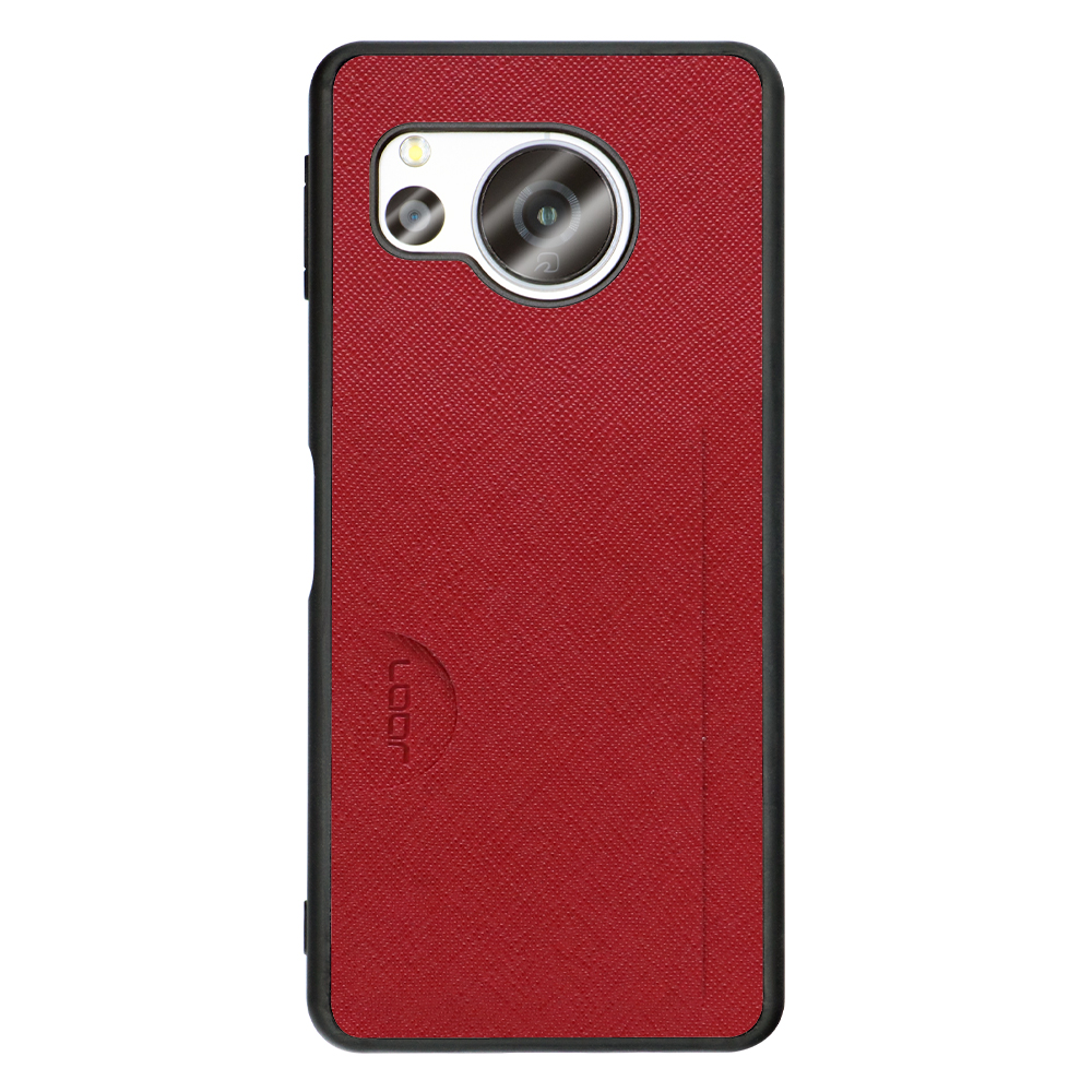 LOOF CASUAL-SLOT Series AQUOS sense8  用 [レッド] 背面 ケース スマホケース ストラップホール カード収納 カード 収納付き ポケット ポケット付き