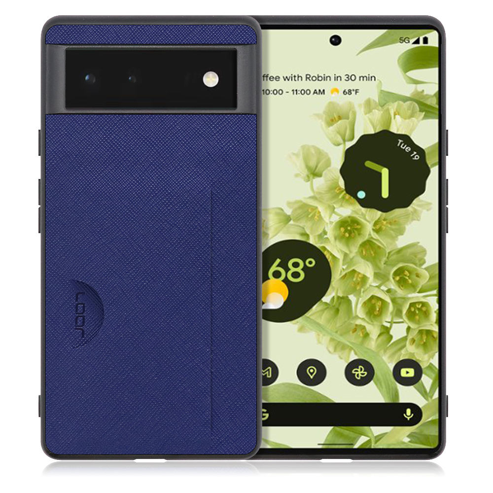 LOOF Casual Pocket Series Google Pixel 6 用 [ネイビー] 薄い 軽量 背面 ケース カバー カードポケット シンプル スマホケース スマホカバー