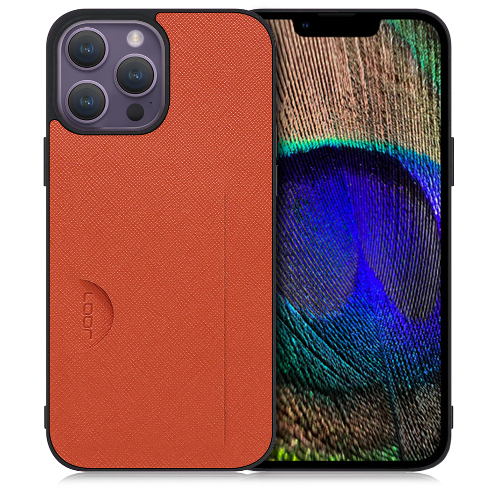 LOOF Casual Slot Series iPhone 14 Pro Max 用 [オレンジ] スマホケース ストラップホール カード収納 カード 収納付き ポケット ポケット付き