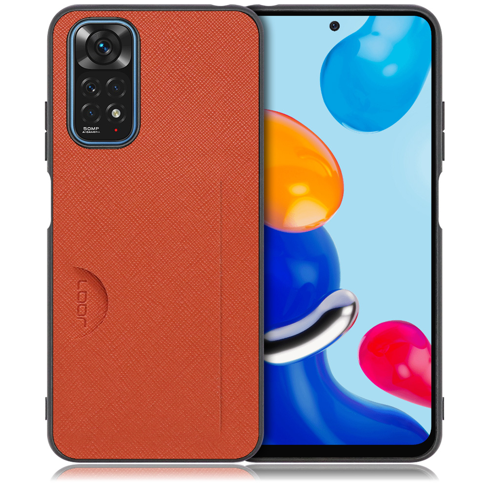 LOOF CASUAL-SLOT Series Xiaomi Redmi Note 11用 [オレンジ] スマホケース ストラップホール カード収納 カード 収納付き ポケット ポケット付き