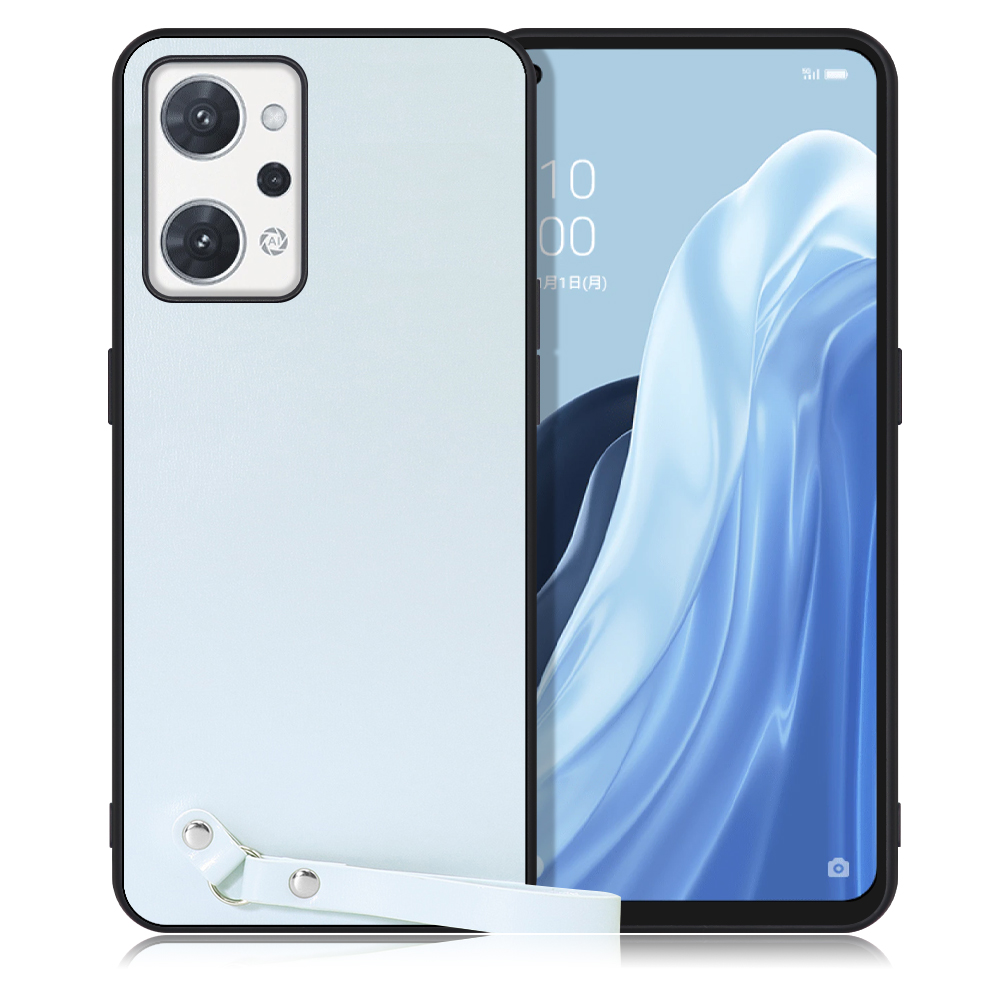 LOOF MACARON-SHELL Series OPPO Reno7 A OPG04 Reno7A 用 [シャーベットブルー] 背面 ケース ハードカバー ハードケース スマホケース ストラップホール ストラップ ストラップ付き 落下防止