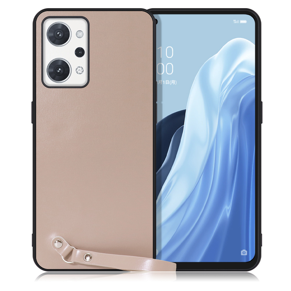 LOOF MACARON-SHELL Series OPPO Reno7 A OPG04 Reno7A 用 [モンブランキャメル] 背面 ケース ハードカバー ハードケース スマホケース ストラップホール ストラップ ストラップ付き 落下防止