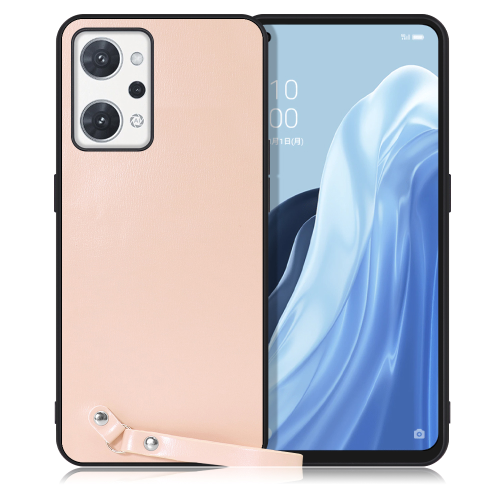LOOF MACARON-SHELL Series OPPO Reno7 A OPG04 Reno7A 用 [ピーチピンク] 背面 ケース ハードカバー ハードケース スマホケース ストラップホール ストラップ ストラップ付き 落下防止