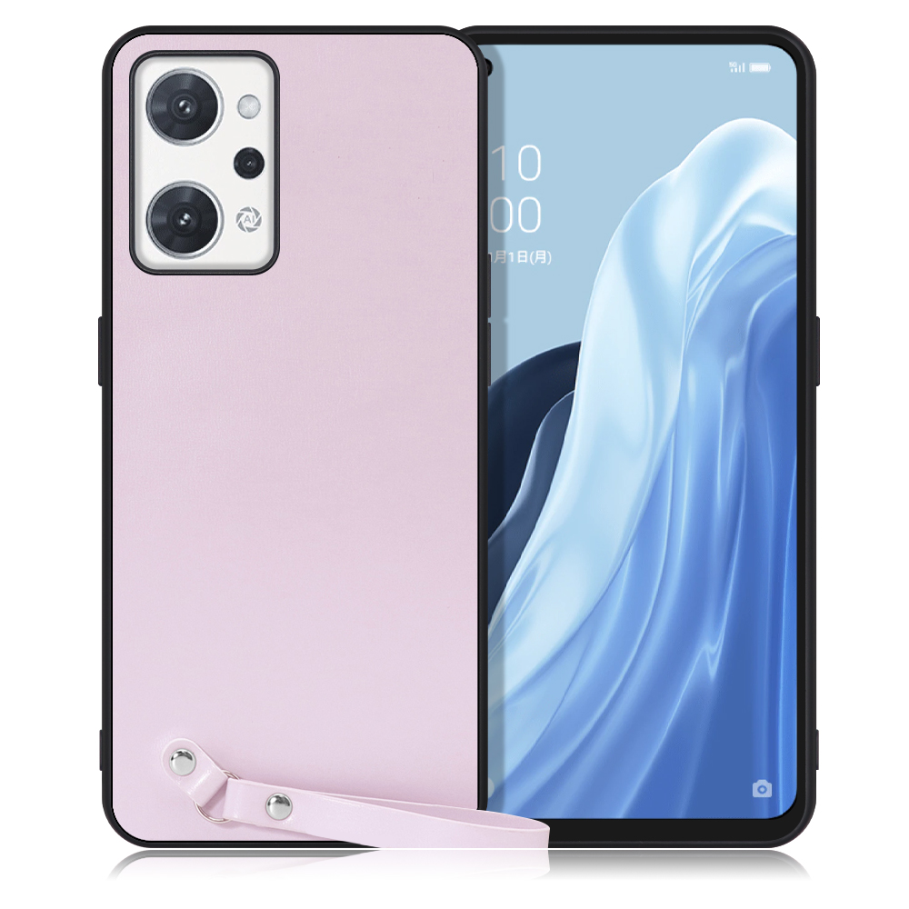 LOOF MACARON-SHELL Series OPPO Reno7 A OPG04 Reno7A 用 [ブルーベリーパープル] 背面 ケース ハードカバー ハードケース スマホケース ストラップホール ストラップ ストラップ付き 落下防止