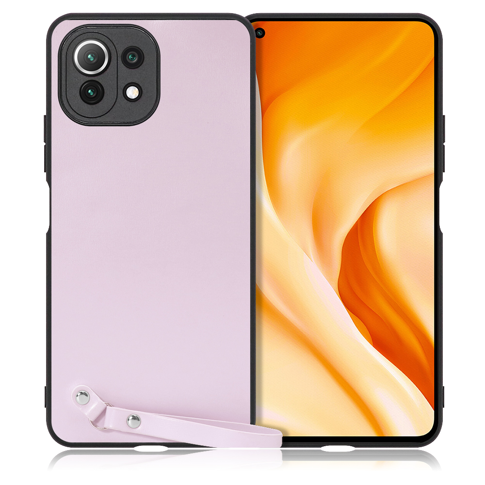 Looco Official Shop Loof Macaron Shell Xiaomi Mi 11 Lite 5g用 ブルーベリーパープル ハードカバー ハードケース スマホケース ストラップホール ストラップ ストラップ付き 落下防止