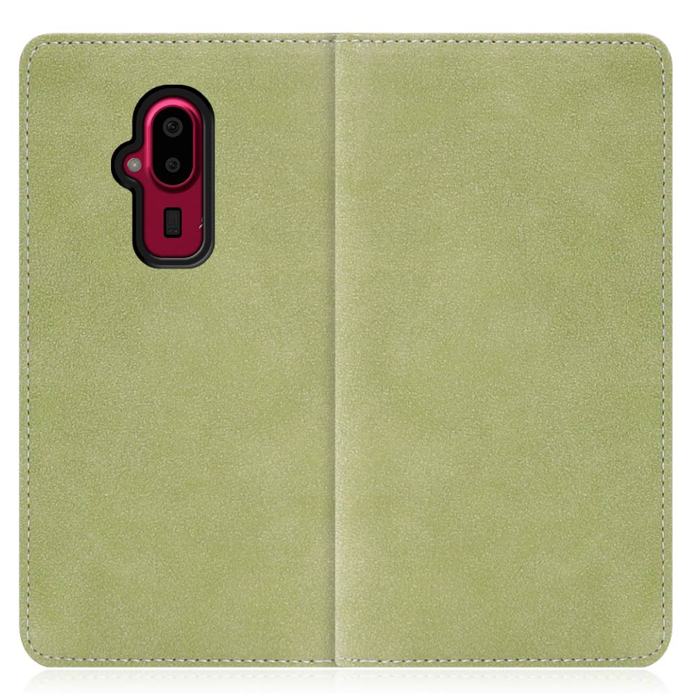 LooCo Official Shop LOOF SIKI Series FUJITSU らくらくスマートフォン F-52B 用  [サマーグリーン] ケース カバー 手帳型 手帳型ケース スマホケース カード収納 ベルトなし マグネットなし カードホルダー スタンド