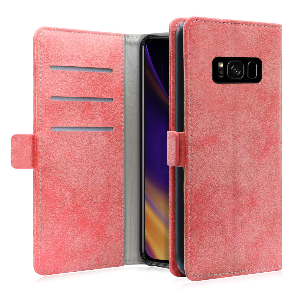 LooCo Official Shop LOOF SIKI-MAG Series Galaxy S8 SC-02J SCV36 ギャラクシー  用 [スプリングピンク] ケース カバー 手帳型 手帳型ケース スマホケース 手帳型スマホケース カード収納 ベルト付き マグネット付き  カードホルダー スタンド シンプル ブランド おしゃれ