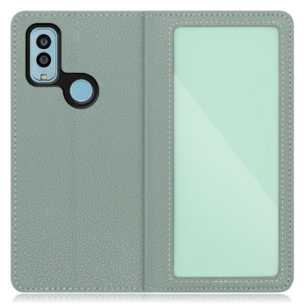 LOOF INDEX Android One S9 / DIGNO SANGA edition / S9-KC / KC-S304 用 [ダルグリーン] ケース カバー 手帳型 本革 手帳型ケース スマホケース ブック型 手帳型カバー カードポケット カード収納 写真ホルダー