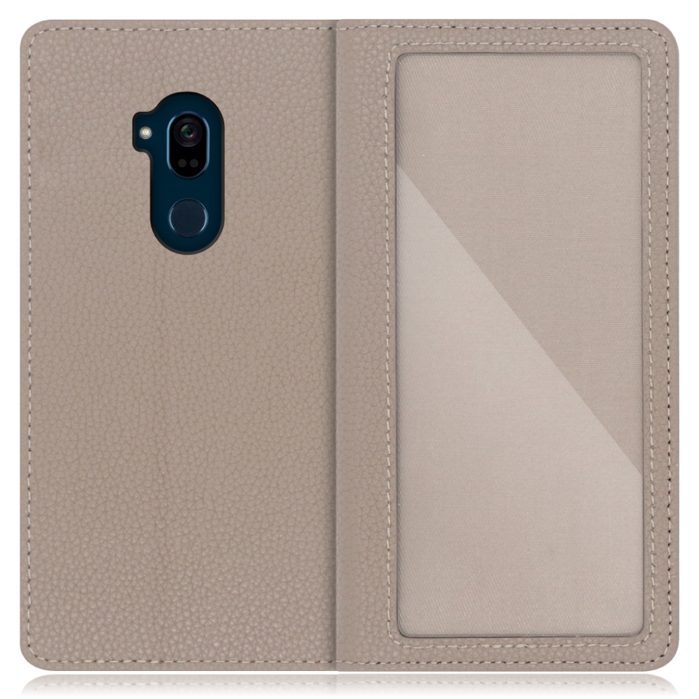 LOOF Index Series Android One X5 用 [グレージュ] ケース カバー 手帳型 本革 手帳型ケース スマホケース ブック型 手帳型カバー カードポケット カード収納 写真ホルダー