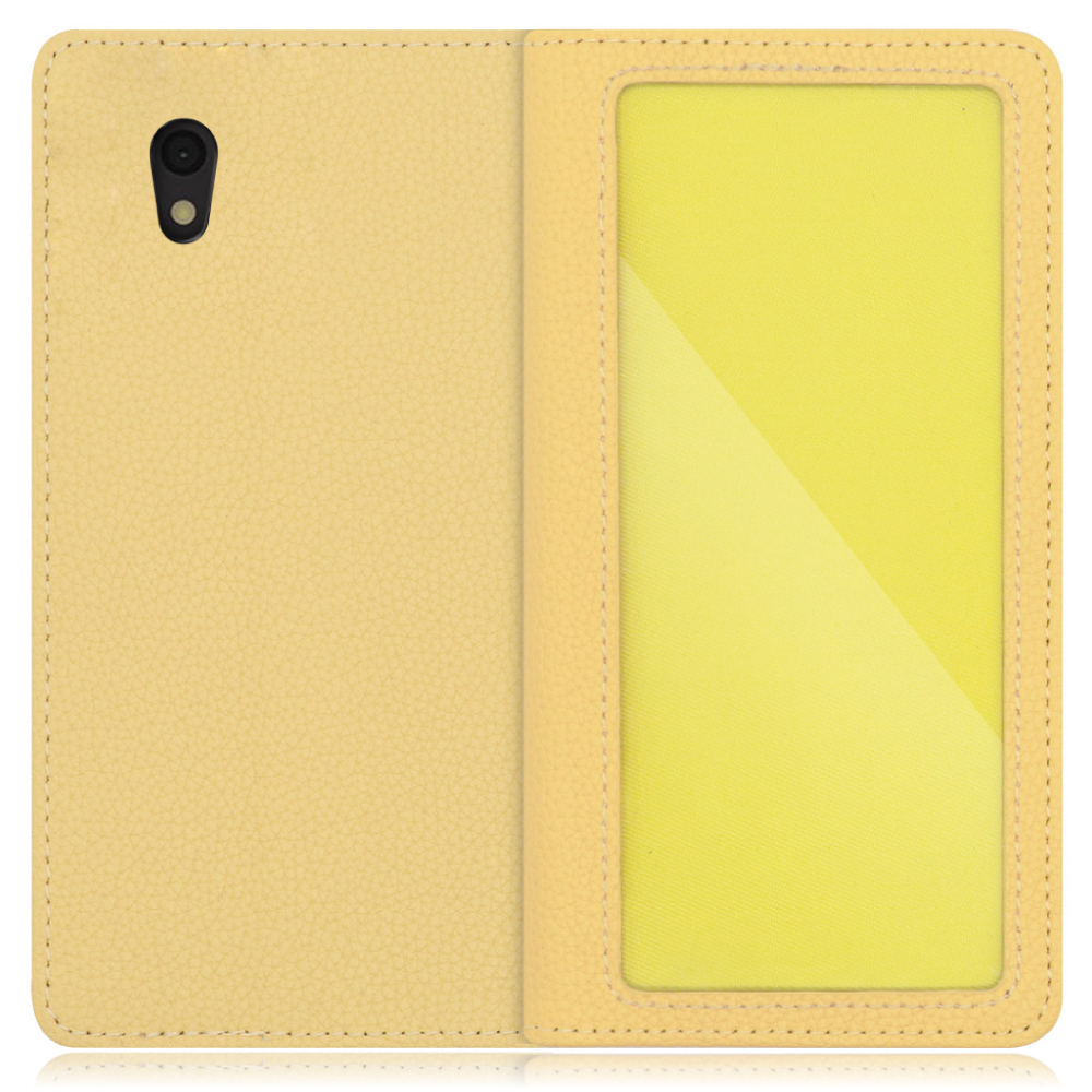 LOOF Index Series Android One S3 用 [ジャスミンイエロー] ケース カバー 手帳型 本革 手帳型ケース スマホケース ブック型 手帳型カバー カードポケット カード収納 写真ホルダー