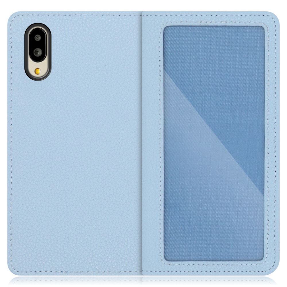 LOOF Index Series AQUOS シンプルスマホ6 / BASIO active / SHG09 用 [スカイブルー] ケース カバー 手帳型 本革 手帳型ケース スマホケース ブック型 手帳型カバー カードポケット カード収納 写真ホルダー