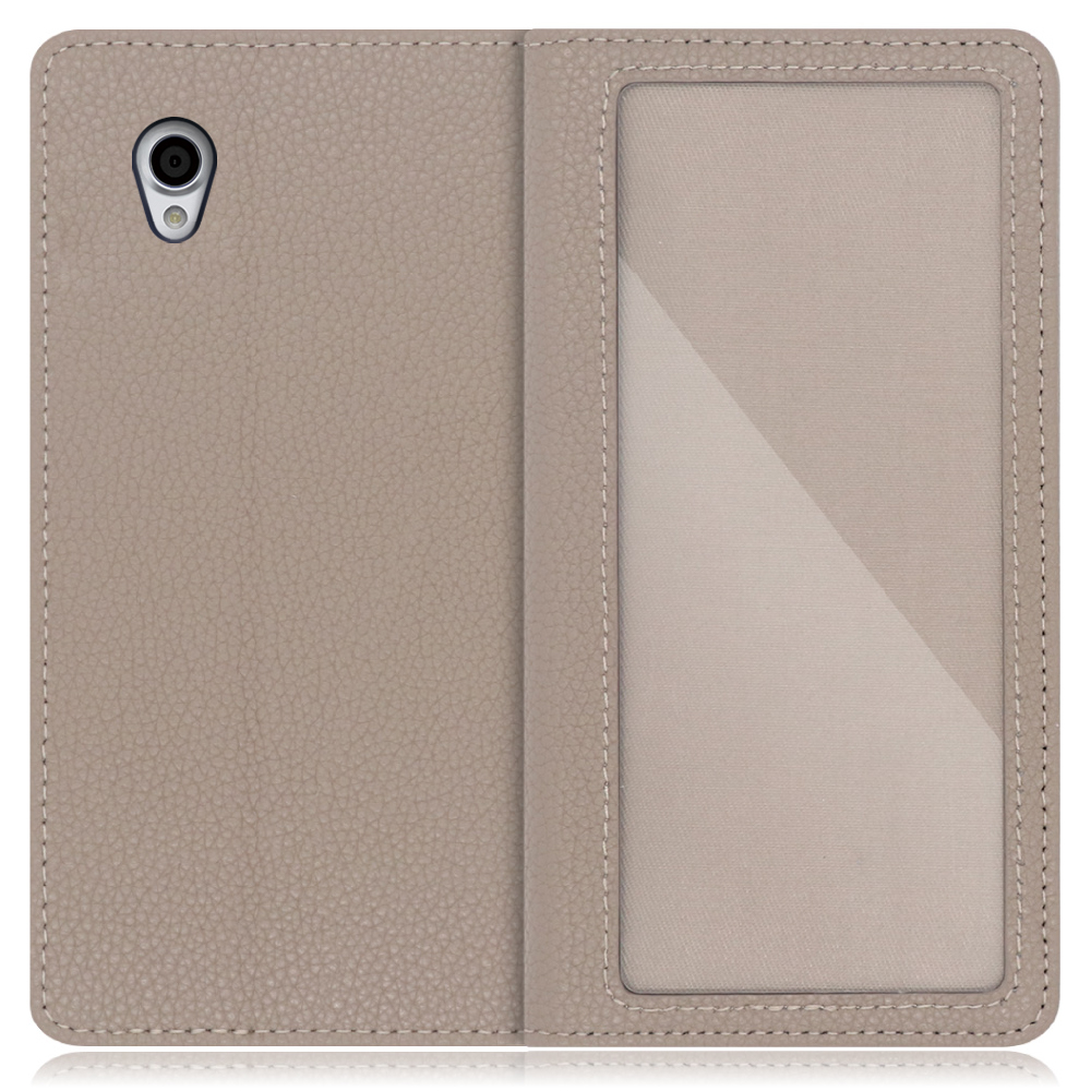 LOOF Index Series AQUOS sense plus / SH-M07 用 [グレージュ] ケース カバー 手帳型 本革 手帳型ケース スマホケース ブック型 手帳型カバー カードポケット カード収納 写真ホルダー