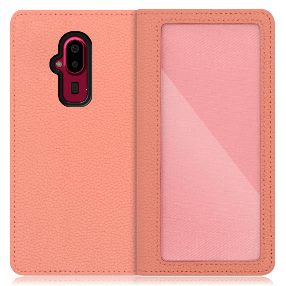 LOOF Index Series FUJITSU らくらくスマートフォン F-52B 用 [フラミンゴ] ケース カバー 手帳型 本革 手帳型ケース スマホケース ブック型 手帳型カバー カードポケット カード収納 写真ホルダー