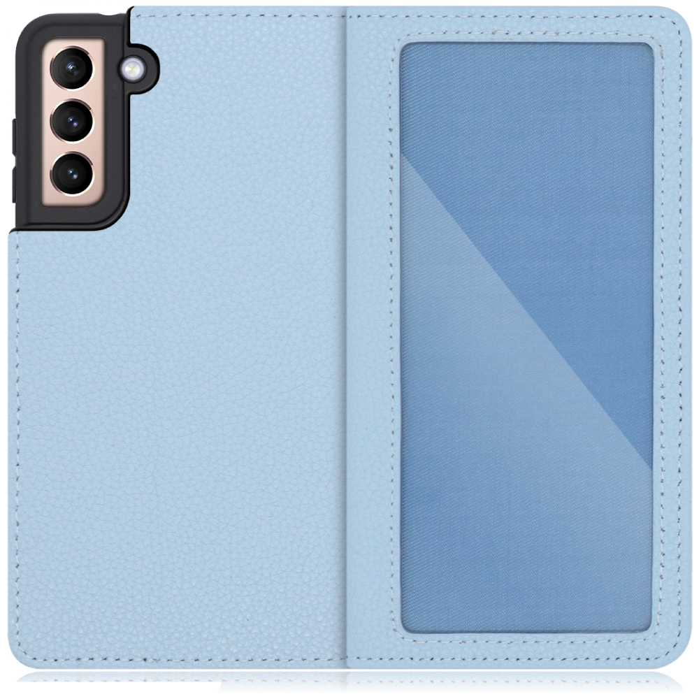 LOOF Index Series Galaxy S21+ 5G / SCG10 用 [スカイブルー] ケース カバー 手帳型 本革 手帳型ケース スマホケース ブック型 手帳型カバー カードポケット カード収納 写真ホルダー
