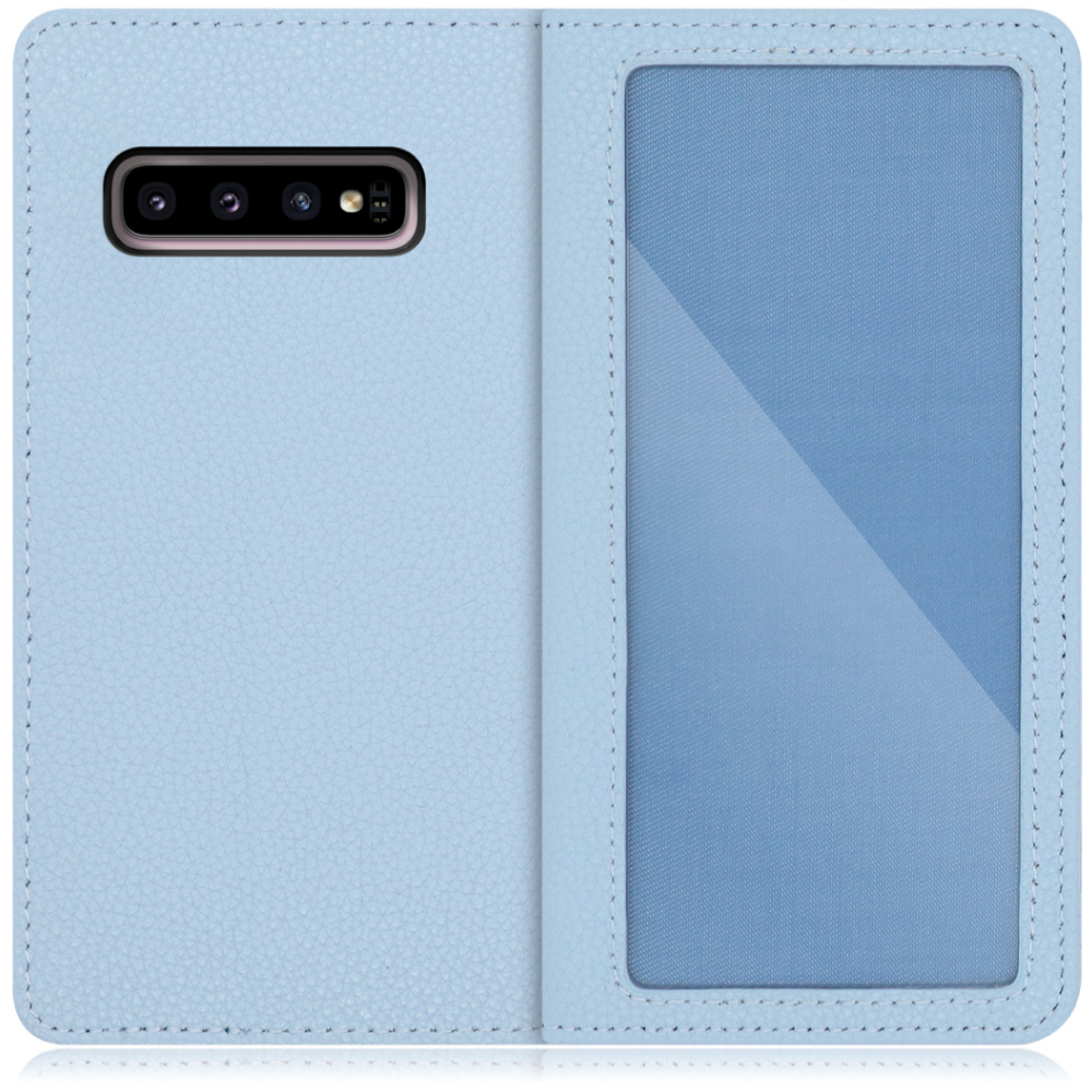 LOOF Index Series Galaxy S10 / SC-03L / SCV41 用 [スカイブルー] ケース カバー 手帳型 本革 手帳型ケース スマホケース ブック型 手帳型カバー カードポケット カード収納 写真ホルダー