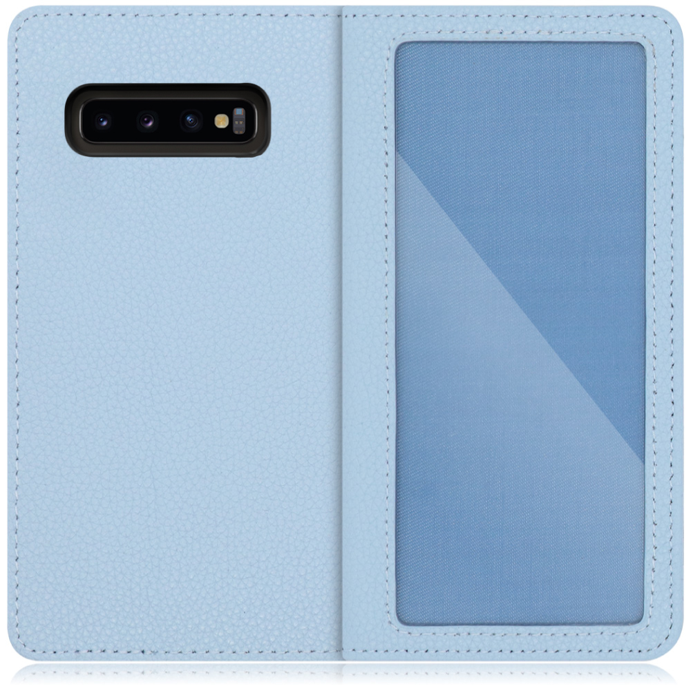 LOOF Index Series Galaxy S10+ / SC-04L / SCV42 用 [スカイブルー] ケース カバー 手帳型 本革 手帳型ケース スマホケース ブック型 手帳型カバー カードポケット カード収納 写真ホルダー