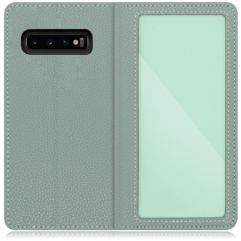 LOOF Index Series Galaxy S10+ / SC-04L / SCV42 用 [ダルグリーン] ケース カバー 手帳型 本革 手帳型ケース スマホケース ブック型 手帳型カバー カードポケット カード収納 写真ホルダー