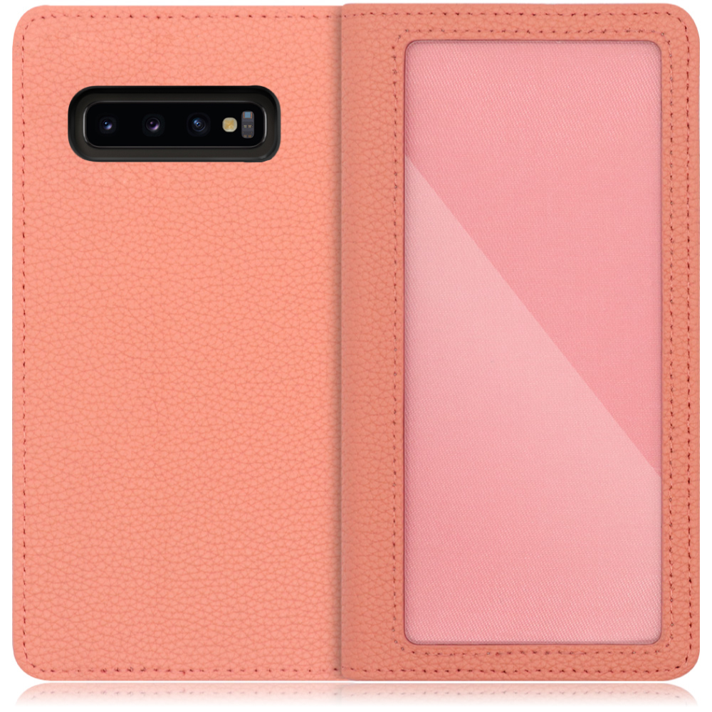 LOOF Index Series Galaxy S10+ / SC-04L / SCV42 用 [フラミンゴ] ケース カバー 手帳型 本革 手帳型ケース スマホケース ブック型 手帳型カバー カードポケット カード収納 写真ホルダー