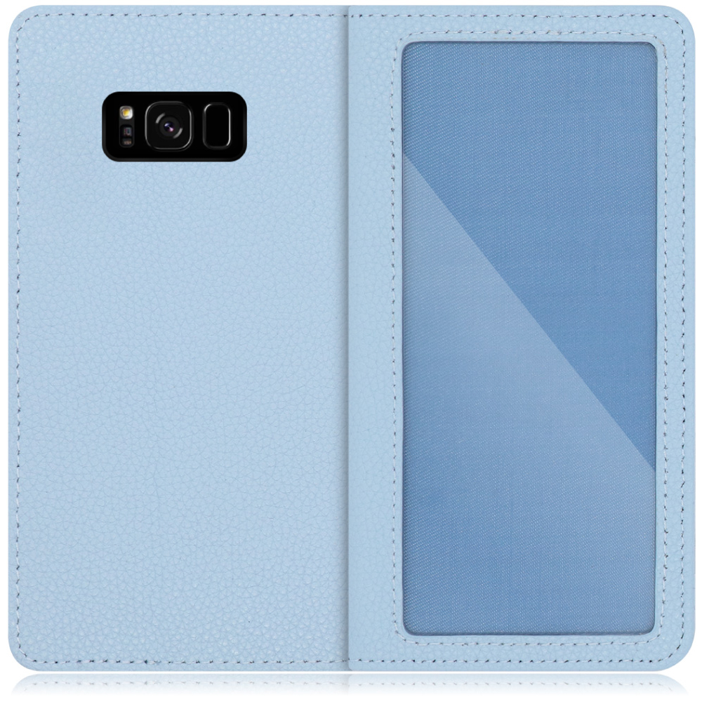 LooCo Official Shop LOOF Index Series Galaxy S8+ SC-03J SCV35 用  [スカイブルー] ケース カバー 手帳型 本革 手帳型ケース スマホケース ブック型 手帳型カバー カードポケット カード収納 写真ホルダー