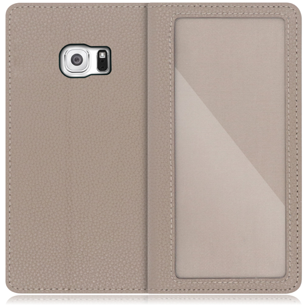 LOOF Index Series Galaxy S6 / SC-05G 用 [グレージュ] ケース カバー 手帳型 本革 手帳型ケース スマホケース ブック型 手帳型カバー カードポケット カード収納 写真ホルダー