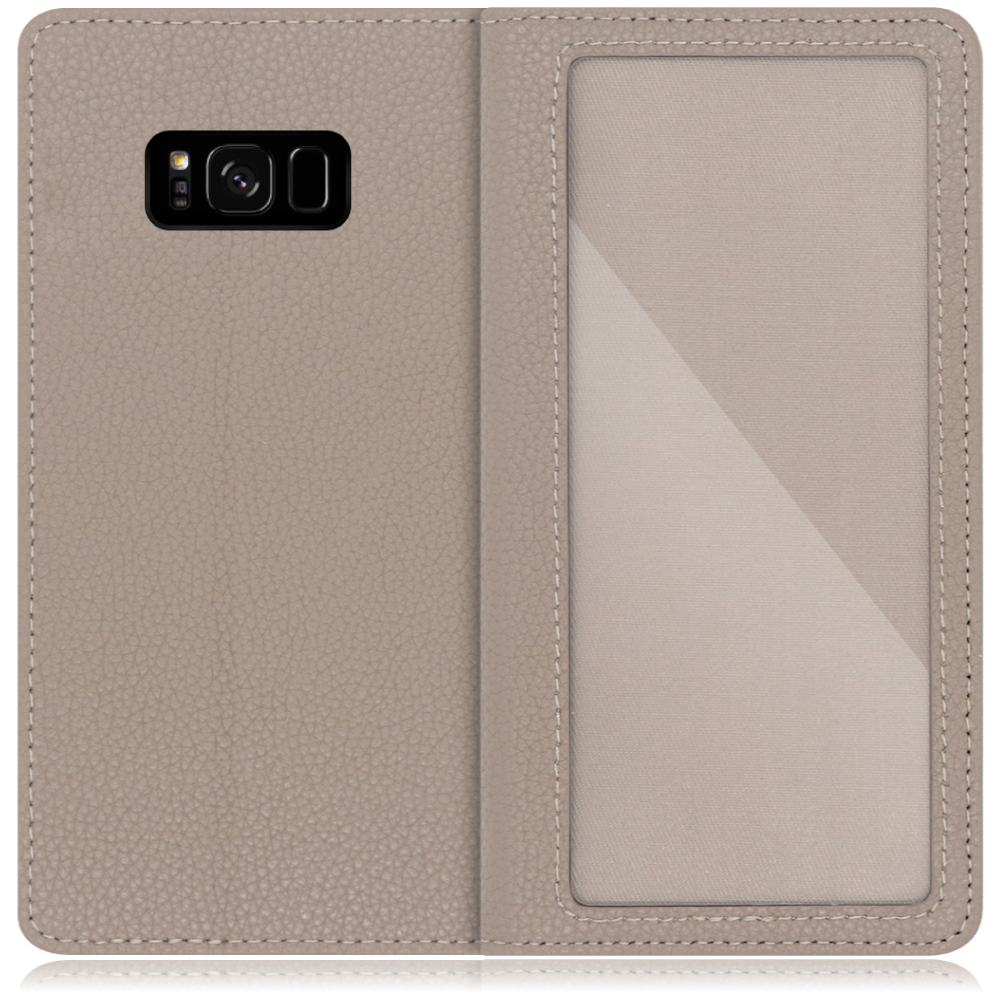 LooCo Official Shop LOOF Index Series Galaxy S8+ SC-03J SCV35 用  [グレージュ] ケース カバー 手帳型 本革 手帳型ケース スマホケース ブック型 手帳型カバー カードポケット カード収納 写真ホルダー