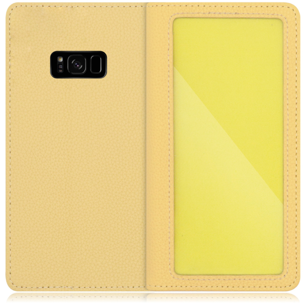 LOOF Index Series Galaxy S8 / SC-02J / SCV36 用 [ジャスミンイエロー] ケース カバー 手帳型 本革 手帳型ケース スマホケース ブック型 手帳型カバー カードポケット カード収納 写真ホルダー