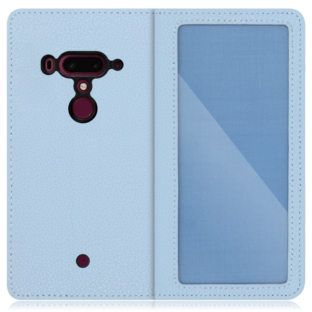 LOOF Index Series HTC U12+ 用 [スカイブルー] ケース カバー 手帳型 本革 手帳型ケース スマホケース ブック型 手帳型カバー カードポケット カード収納 写真ホルダー