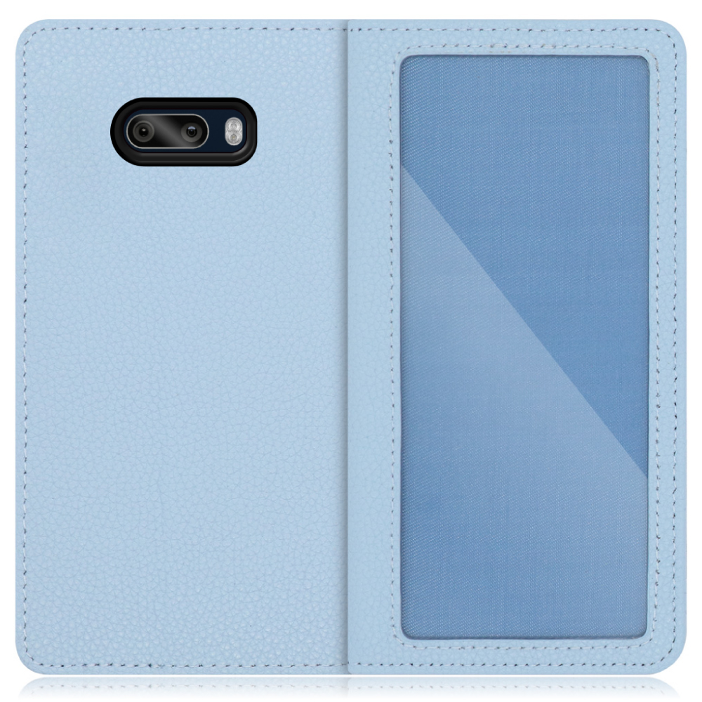 LOOF INDEX Series LG G8X ThinQ 用 [スカイブルー] ケース カバー 手帳型 本革 手帳型ケース スマホケース ブック型 手帳型カバー カードポケット カード収納 写真ホルダー