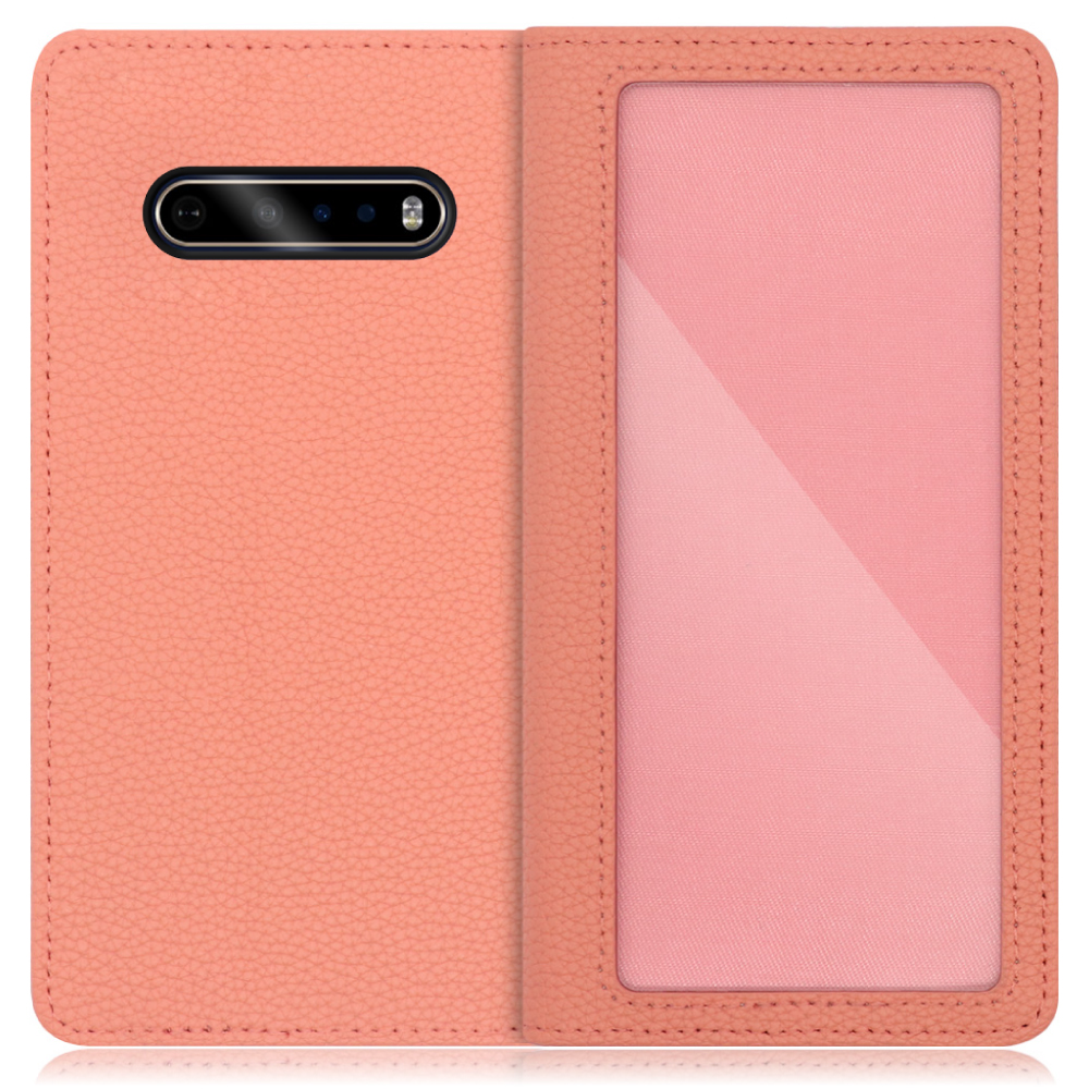 LOOF INDEX Series LG V60 ThinQ 5G 用 [フラミンゴ] ケース カバー 手帳型 本革 手帳型ケース スマホケース ブック型 手帳型カバー カードポケット カード収納 写真ホルダー