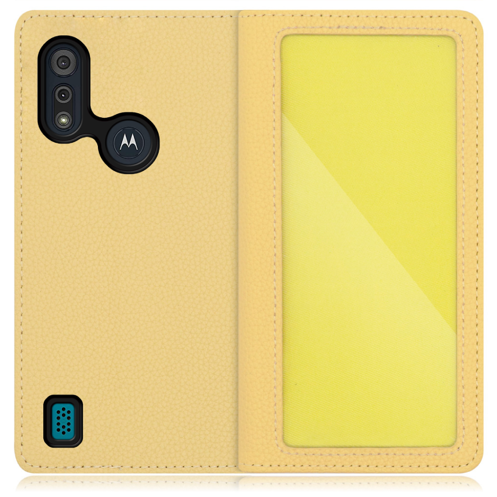 LOOF INDEX Series moto e6s 用 [ジャスミンイエロー] ケース カバー 手帳型 本革 手帳型ケース スマホケース ブック型 手帳型カバー カードポケット カード収納 写真ホルダー