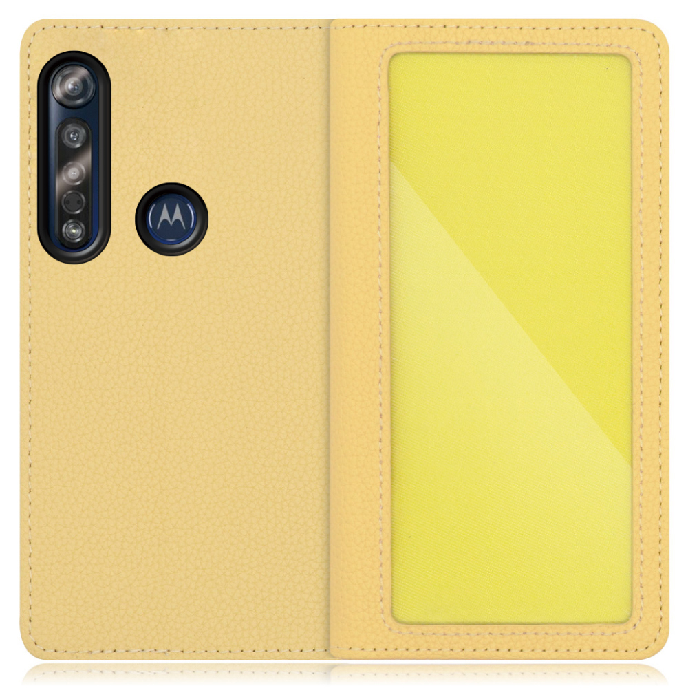 LOOF INDEX Series motorola moto g8 plus 用 [ジャスミンイエロー] ケース カバー 手帳型 本革 手帳型ケース スマホケース ブック型 手帳型カバー カードポケット カード収納 写真ホルダー