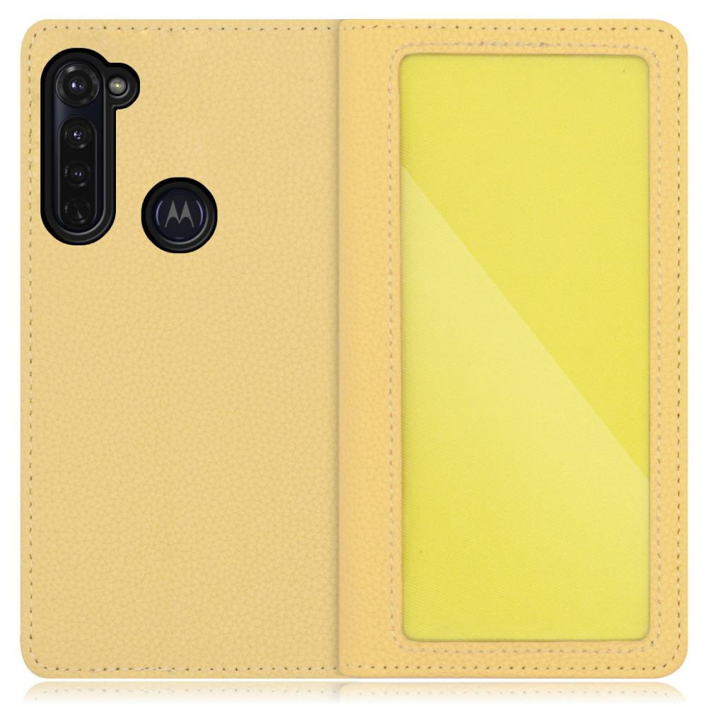 LOOF INDEX Series moto g pro 用 [ジャスミンイエロー] ケース カバー 手帳型 本革 手帳型ケース スマホケース ブック型 手帳型カバー カードポケット カード収納 写真ホルダー