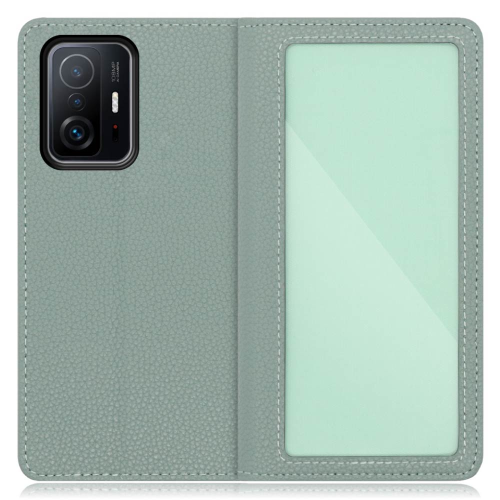 LOOF INDEX Series Xiaomi 11T / 11T Pro 用 [ダルグリーン] ケース カバー 手帳型 本革 手帳型ケース スマホケース ブック型 手帳型カバー カードポケット カード収納 写真ホルダー