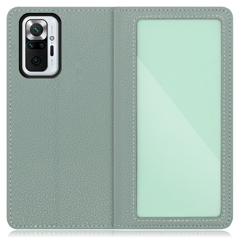 LOOF INDEX Series Xiaomi Redmi Note 10 Pro 用 [ダルグリーン] ケース カバー 手帳型 本革 手帳型ケース スマホケース ブック型 手帳型カバー カードポケット カード収納 写真ホルダー
