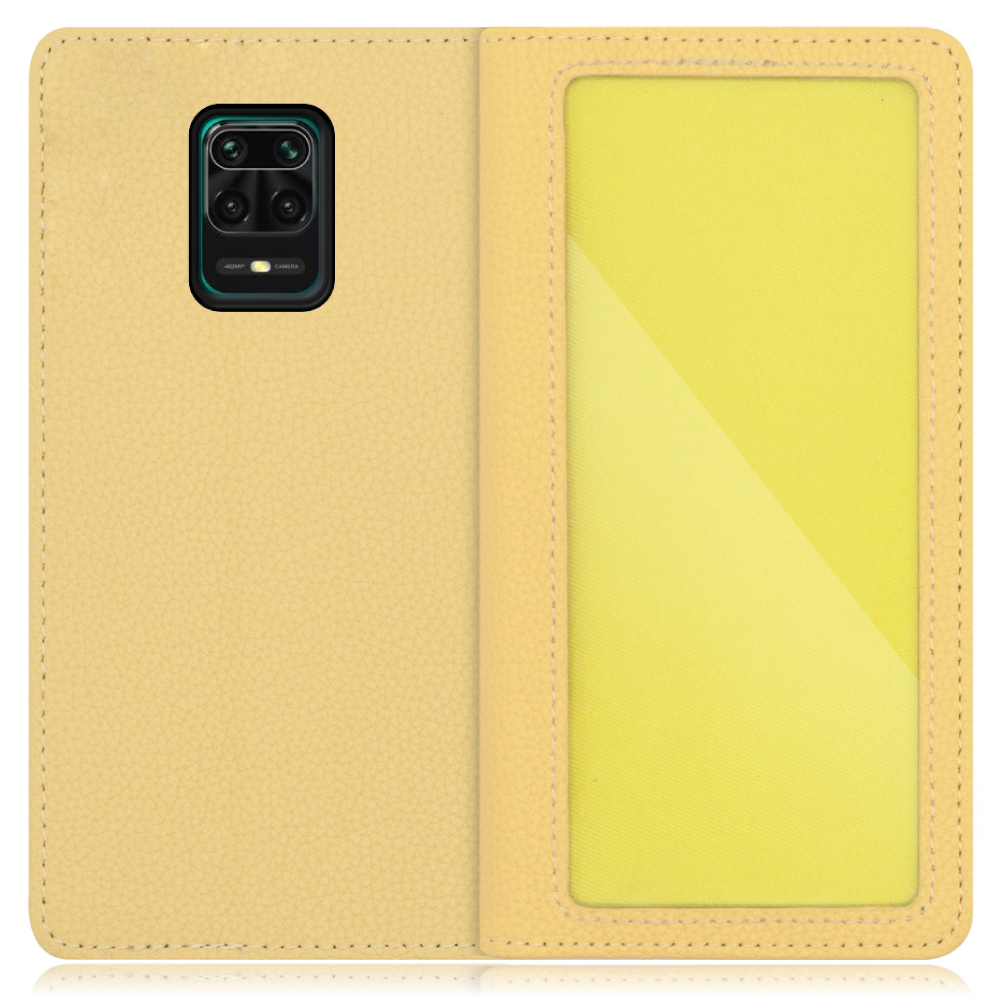 LOOF INDEX Series Xiaomi Redmi Note 9S 用 [ジャスミンイエロー] ケース カバー 手帳型 本革 手帳型ケース スマホケース ブック型 手帳型カバー カードポケット カード収納 写真ホルダー