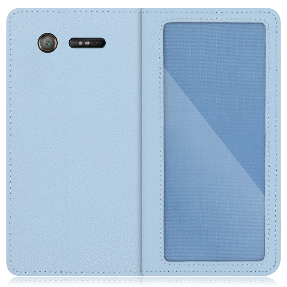 LOOF INDEX Series Xperia XZ1 / SO-01K / SOV36 用 [スカイブルー] ケース カバー 手帳型 本革 手帳型ケース スマホケース ブック型 手帳型カバー カードポケット カード収納 写真ホルダー