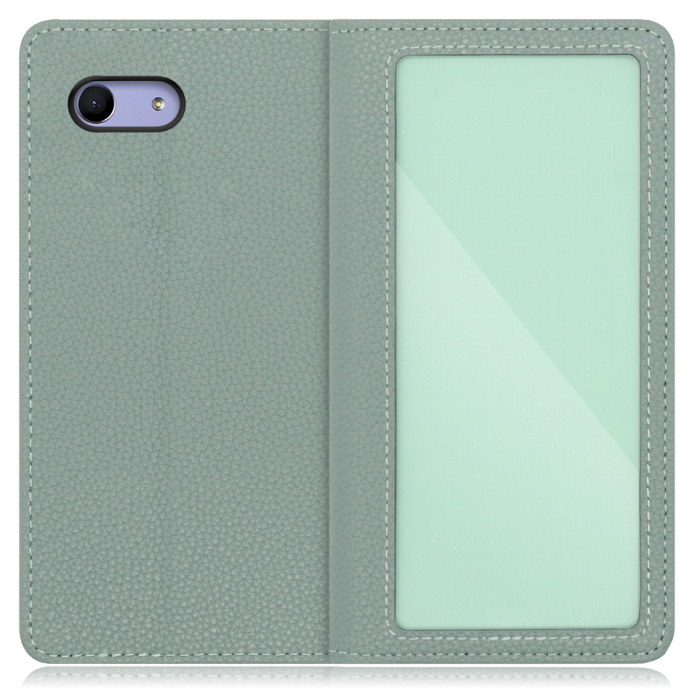 LOOF INDEX Series Xperia Ace / SO-02L 用 [ダルグリーン] ケース カバー 手帳型 本革 手帳型ケース スマホケース ブック型 手帳型カバー カードポケット カード収納 写真ホルダー