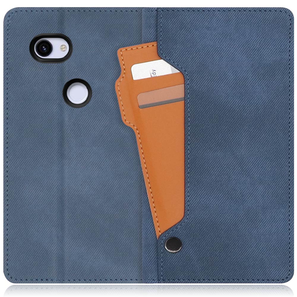 LOOF STORAGE Series Google Pixel 3a 用 [ホエールブルー] カバー 手帳型 手帳型ケース カード収納 ベルトなし マグネットなし カードホルダー スタンド