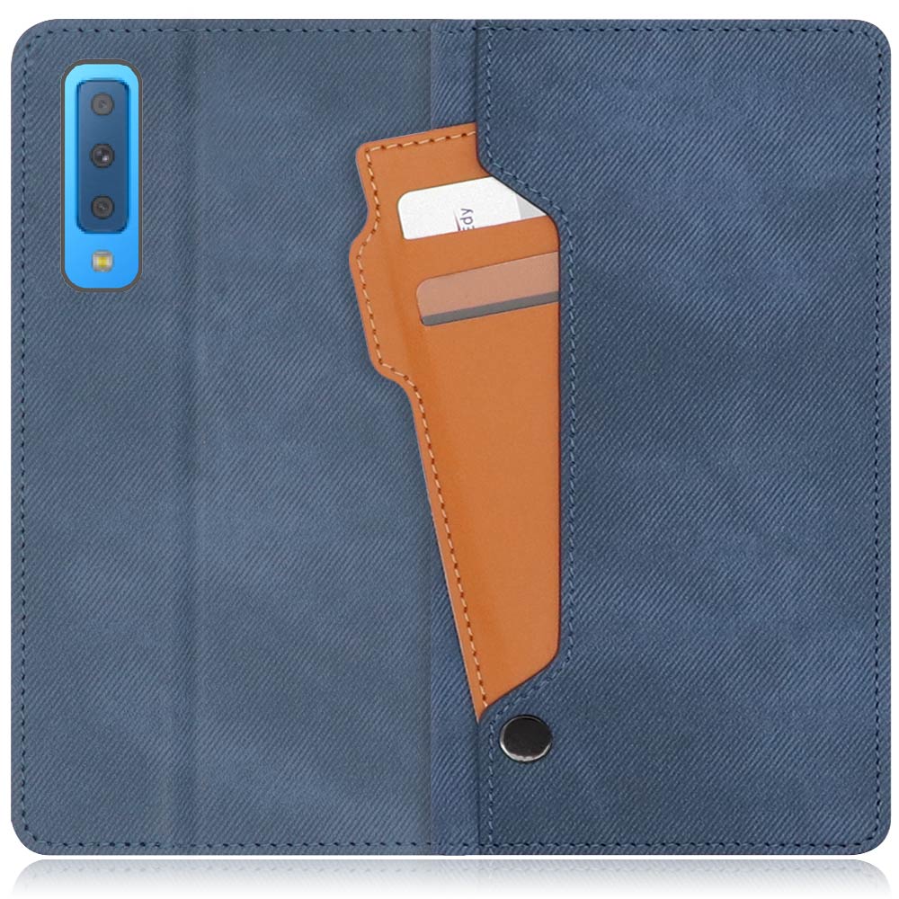 LOOF STORAGE Series Galaxy A7 / SM-A750C 用 [ホエールブルー] カバー 手帳型 手帳型ケース カード収納 ベルトなし マグネットなし カードホルダー スタンド