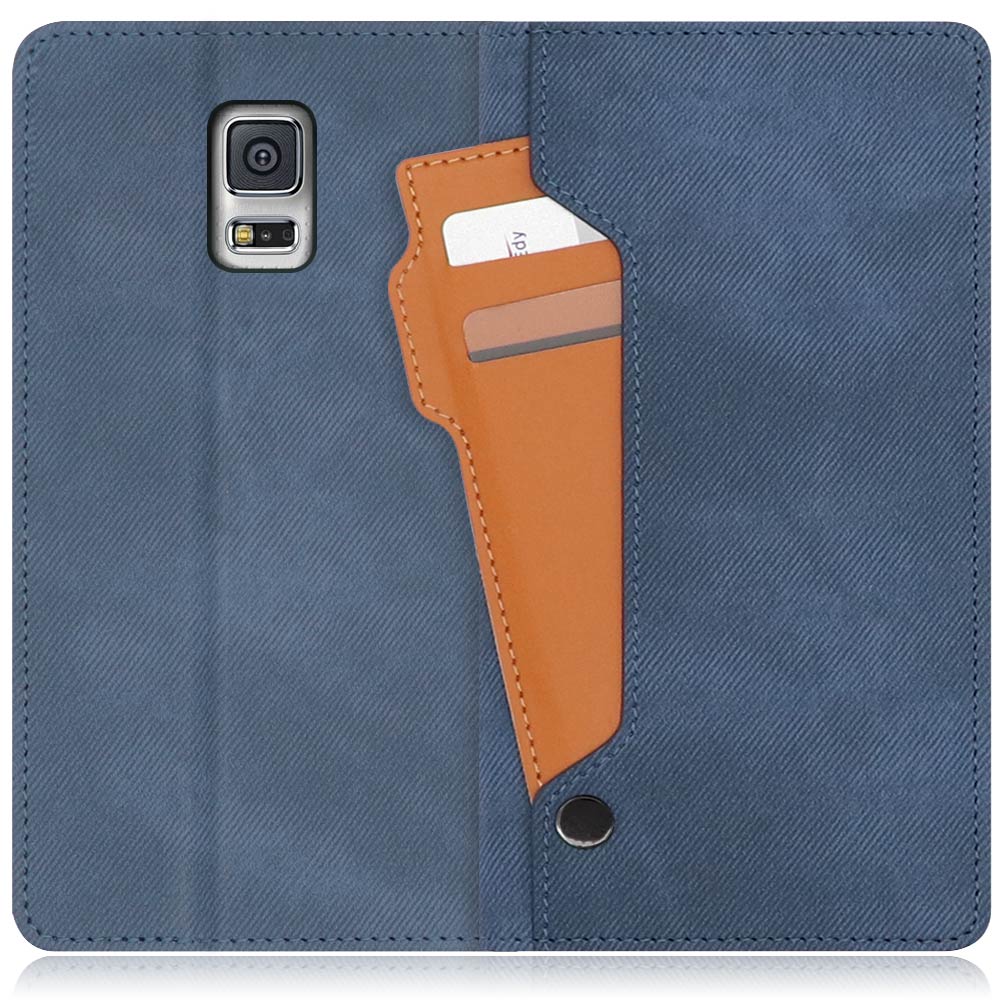 LOOF STORAGE Series Galaxy S5 / SC-04F 用 [ホエールブルー] カバー 手帳型 手帳型ケース カード収納 ベルトなし マグネットなし カードホルダー スタンド