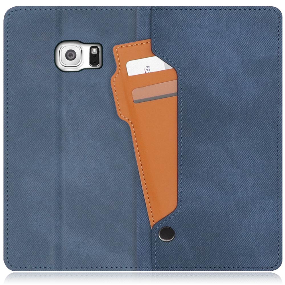 LOOF STORAGE Series Galaxy S6 / SC-05G 用 [ホエールブルー] カバー 手帳型 手帳型ケース カード収納 ベルトなし マグネットなし カードホルダー スタンド
