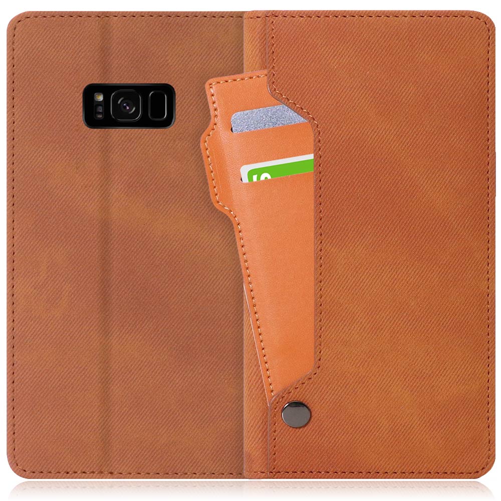 LOOF STORAGE Series Galaxy S8 / SC-02J / SCV36 用 [キャメルブラウン] カバー 手帳型 手帳型ケース カード収納 ベルトなし マグネットなし カードホルダー スタンド