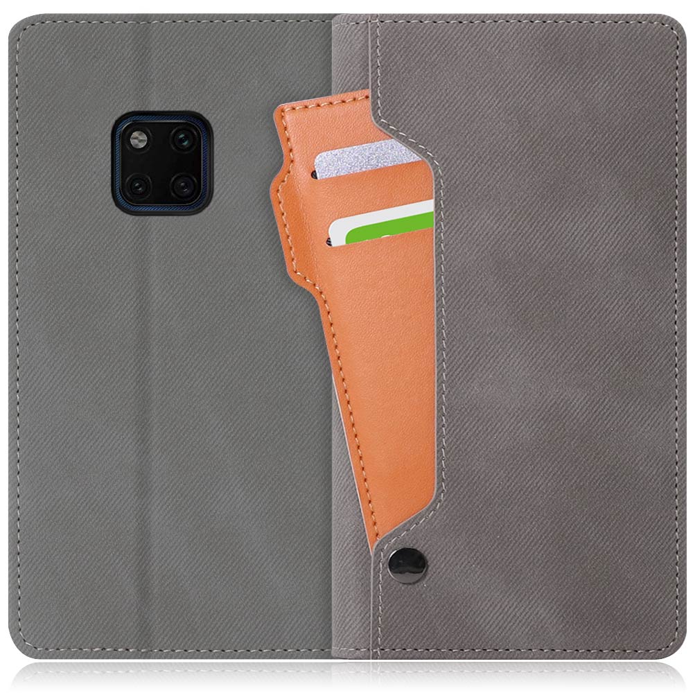LOOF STORAGE Series HUAWEI Mate 20 Pro / LYA-L29 用 [エレファントグレー] カバー 手帳型 手帳型ケース カード収納 ベルトなし マグネットなし カードホルダー スタンド