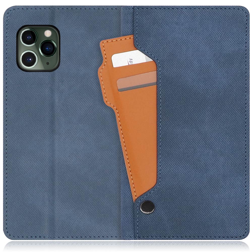 LOOF STORAGE Series iPhone 11 Pro 用 [ホエールブルー] カバー 手帳型 手帳型ケース カード収納 ベルトなし マグネットなし カードホルダー スタンド