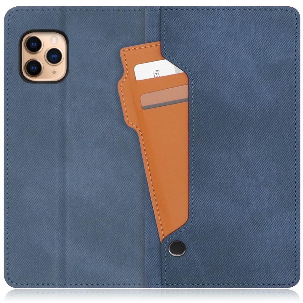 LOOF STORAGE Series iPhone 11 Pro Max 用 [ホエールブルー] カバー 手帳型 手帳型ケース カード収納 ベルトなし マグネットなし カードホルダー スタンド